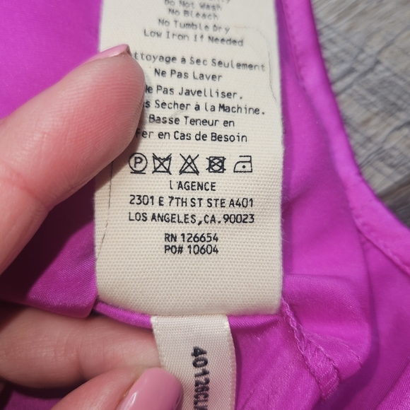 L'Agence The Dani Blouse Silk XS Fuchsia - Picture 7 of 8